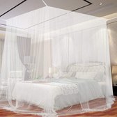 Muggennet, fijnmazig, groot, vierkant, voor tweepersoonsbed of eenpersoonsbed, vliegennet, muggennet, 200 x 220 x 210 cm, wit