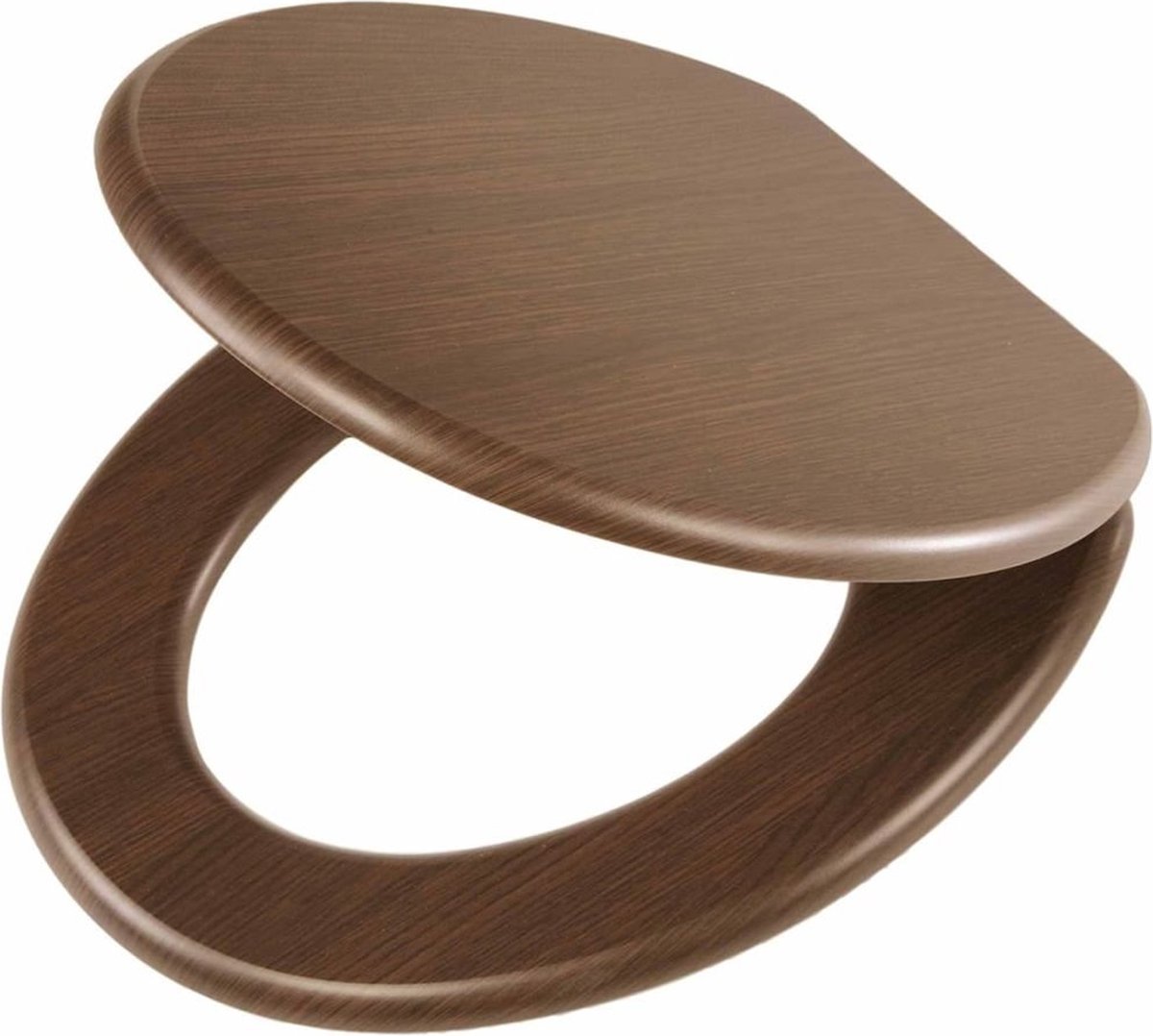Goedkoopste Toiletzitting Douglas, WC-bril met softclose, hout, kleur Walnoot, 43x37.5x5 cm