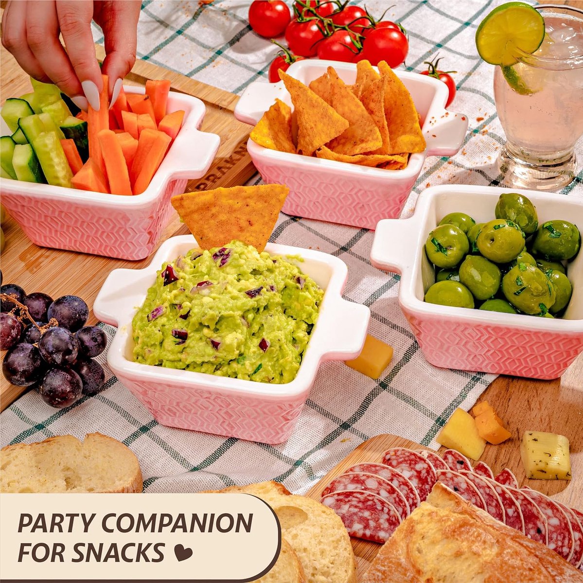 Mini keramische ovenschaal set van 4 - Stapelbaar - Kras- en snijbestendig - Geschikt voor oven & airfryer - Vaatwasmachinebestendig - Roze — cadeau in Kookcadeaus - foto 5