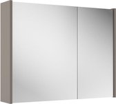 Adema Spiegelkast - 80x63x16cm - inclusief zijpanelen - taupe