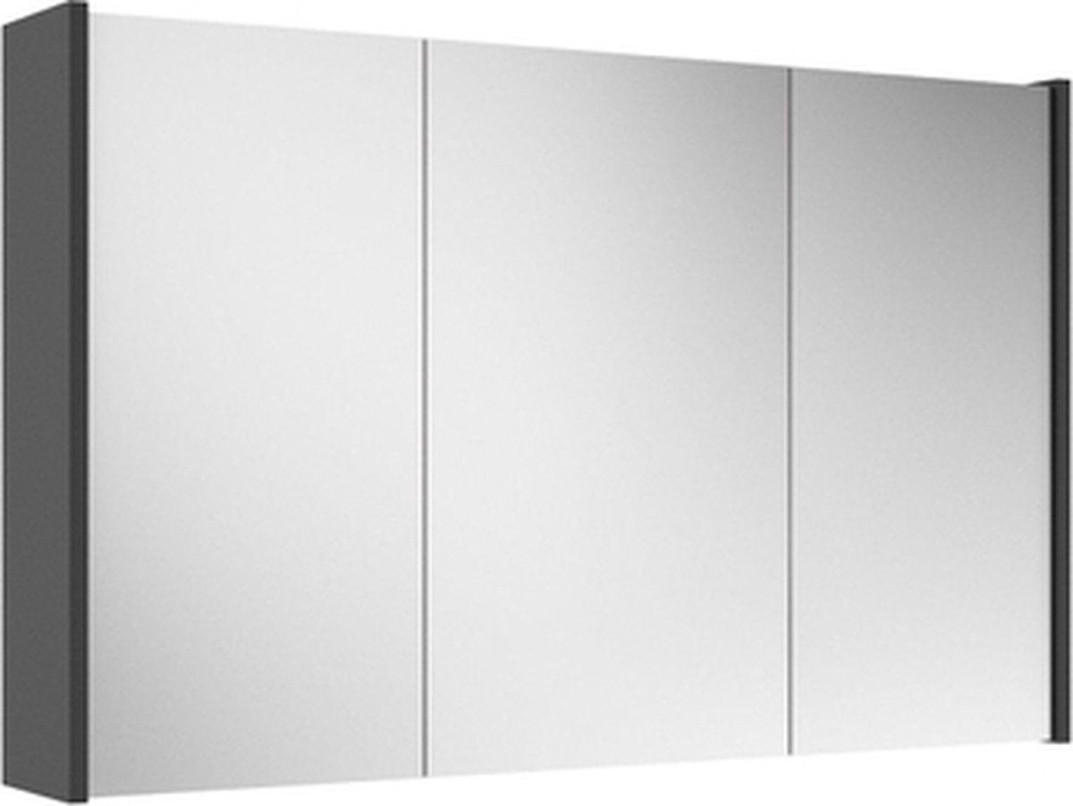Adema Spiegelkast 100x63x16cm -inclusief zijpanelen mat antraciet