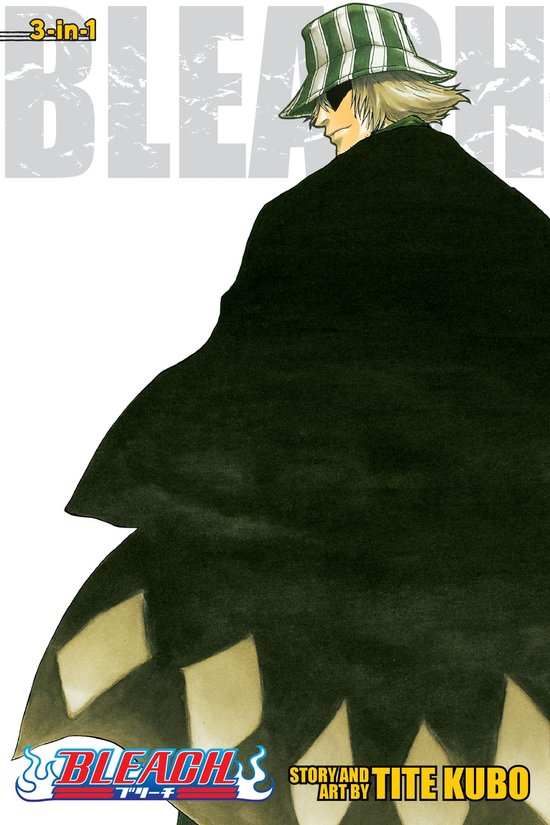 Bleach 3-en-1 Tite Kubo Édition 2. Un homme portant un chapeau rayé vert et blanc et une cape noire.