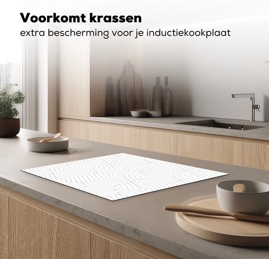 KitchenYeah® Inductie beschermer 65x52 cm - Abstract - Patronen - Design - Lijn - Kookplaataccessoires - Afdekplaat voor kookplaat - Inductiebeschermer - Inductiemat - Inductieplaat mat