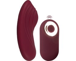 Panty Vibrator - Oplaadbare Clitoris Vibrator met Afstandsbediening en 10 Standen - Panty Vibrator voor Clitorisstimulatie met Afstandsbediening - Bordeaux