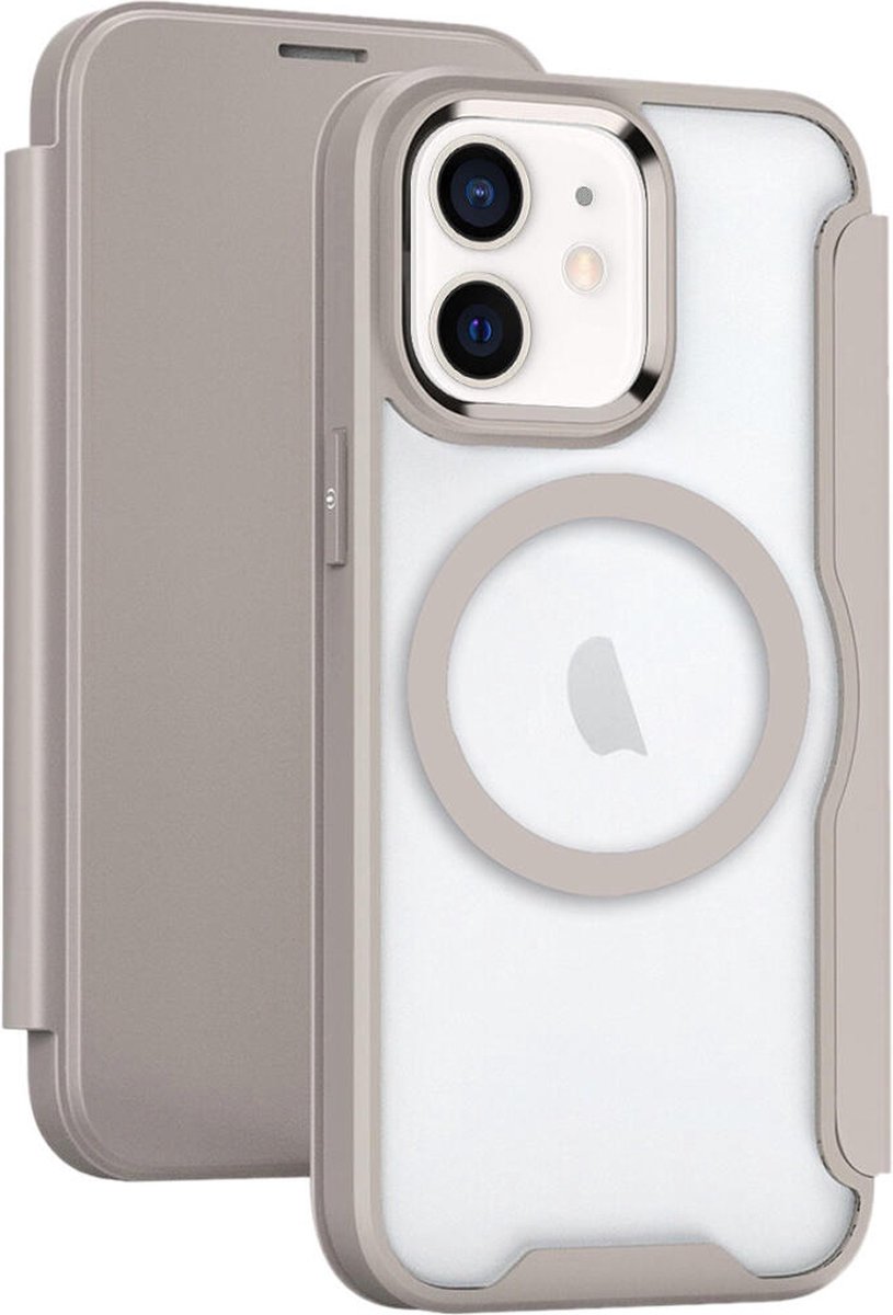 Portemonnee Hoesje Geschikt voor Apple iPhone 11 | Compatibel met MagSafe | Wallet Book Case met Magneet | Beschermhoes met Pasjeshouder | Khaki
