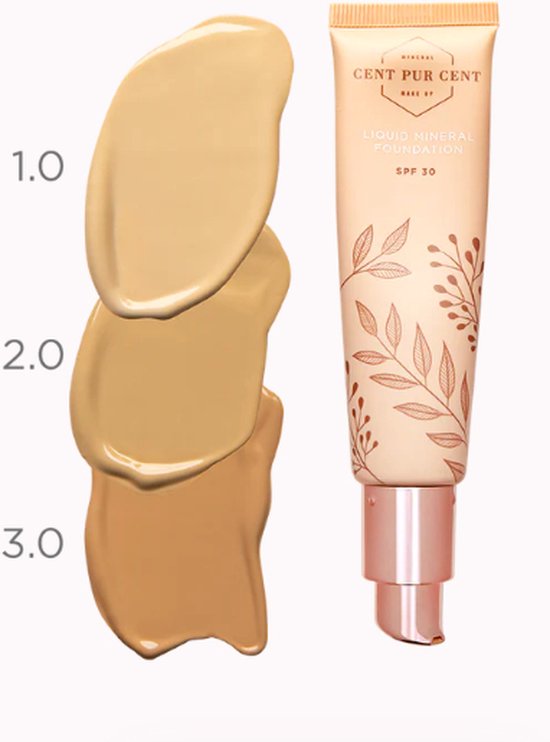 Cent Pur Cent Liquid Mineral Foundation 1.0 - Minerale Foundation - Huidvriendelijk