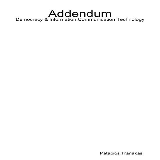 Addendum Democracy & Information Communication Technology - cover
