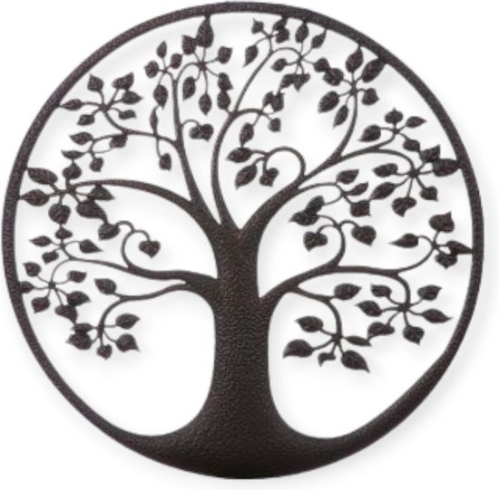 Gilde handwerk - Wandhanger - Levensboom - Tree of life - Metaal - Donkerbruin