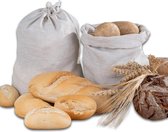 Broodzakken van 100% natuurlijk linnen, 2-delige set, onbedrukt, linnen broodzakken, linnen zak, bakkerijnen, broodzakken, baguette zakken, brood bakkersaccessoires (beige set van 2)