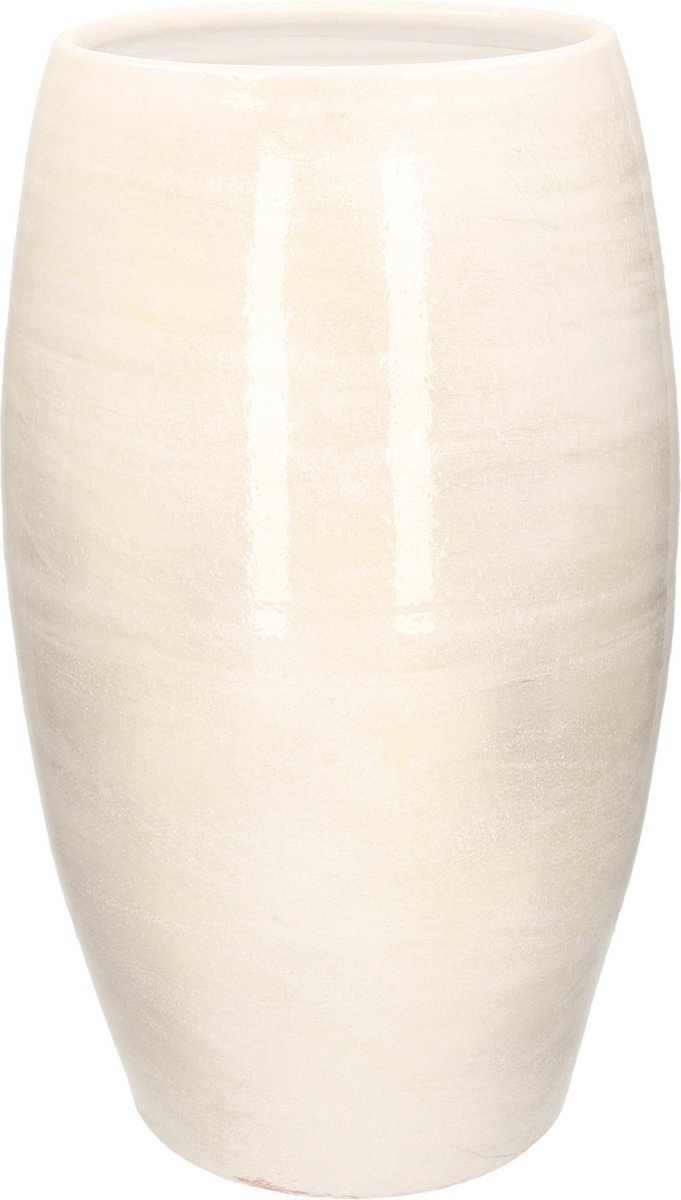 Mica Decorations Bloemenvaas Lester - wit - glanzend - keramiek - 50 x 30 cm - vaas
