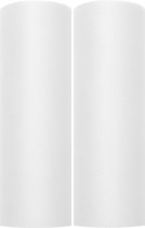 2x Tissus de tulle blanc Hobby / décoration en rouleau 15 cm x 9 mètres - Maille perforée en tissu - Rubans cadeaux blancs - Fournitures de matériel de loisirs - Matériaux d'emballage