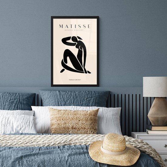 Cadre photo avec affiche - Cadre affiche 40x60 cm - Posters - Femme - Matisse - Art - Moderne - Décoration photo en cadre - Décoration murale salon - Tableau abstrait - Décoration murale chambre - Décoration chambre - Accessoires décoratifs