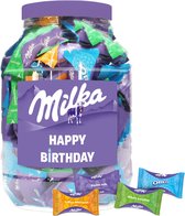Milka Moments chocolademix "Happy Birthday" - chocolade verjaardagscadeau - chocolade met hazelnoot, Alpenmelkchocolade, Oreo en toffee - 1000g