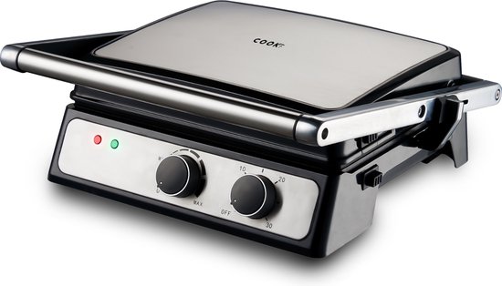 Foto: Cook it tosti apparaat xl grill apparaat 180 c uitneembare platen timer temperatuur instelbaar