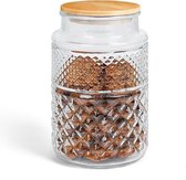 1.8L Grote Glazen Pot met Deksel - Luchtdichte Containers met Bamboe Deksels - Voor Bloem, Suiker, Droge Ingrediënten, Snoep, Was Pods & Detergent - Voedselveilig, Zonder BPA