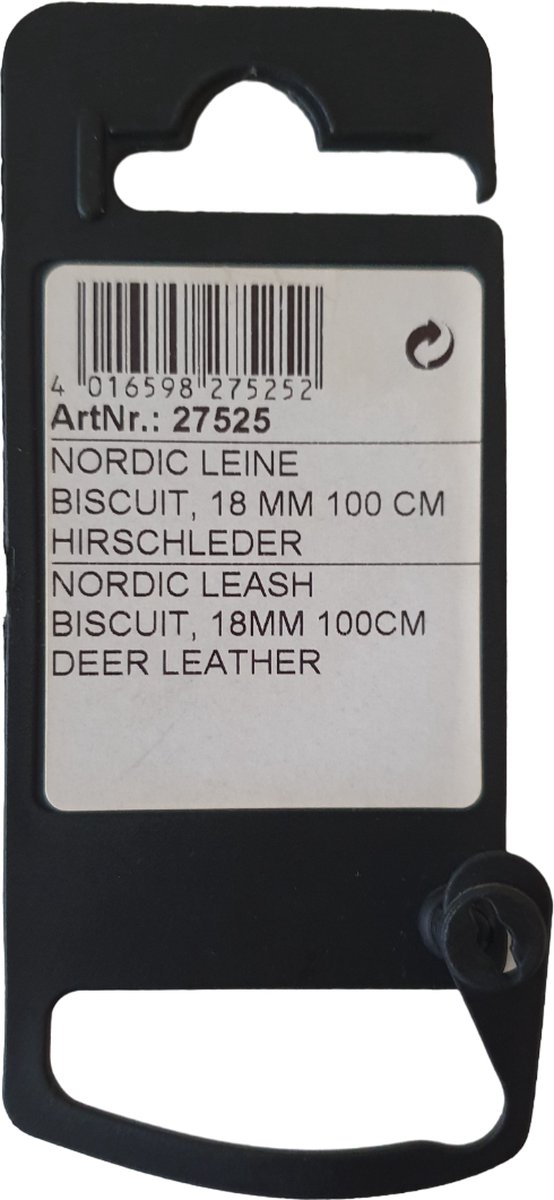 Karlie Nordic Hundeleine – 22 Mm X 100 Cm, Aus Weichem Hirschleder, Mit Verchromten Beschlägen, Farbe Schwarz