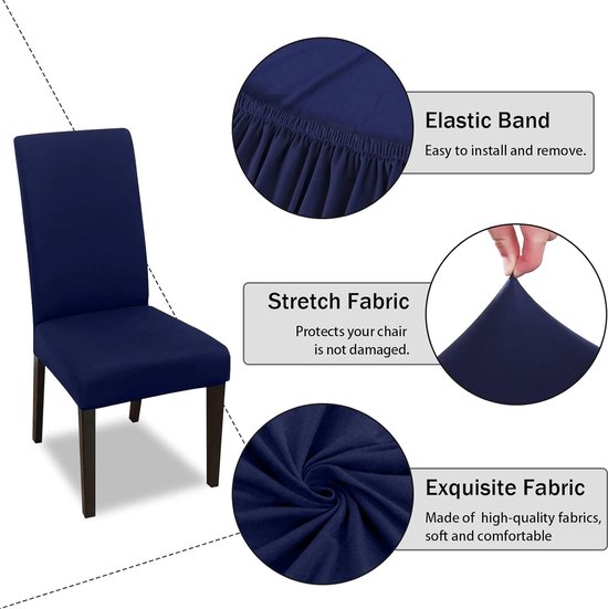 Stoelhoezen, 6-delig, rekbaar, afneembaar, wasbaar, hoes voor eetkamerstoelen, modern, universeel, stoelhoes voor huis, hotel, restaurant, banket, keuken, decoratie, bonengroen