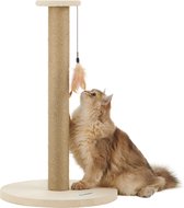 ACAZA Krabpaal - Krabpaal voor Katten - Kattenpaal - 62.5 cm hoogte - Beige