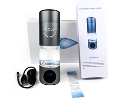 H2 Flow Extreem-grijze waterstof generator fles - die 6000 ppb waterstof in 10 minuten- produceert- voor lichaam cel herstel en cel voeding, vind maar 1 die meer waterstof produceert op bol dan deze.