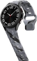 Siliconen bandje - geschikt voor Samsung Galaxy Watch 4 / Watch 4 Classic / Watch 5 / Watch 5 Pro / Watch 6 / Watch 6 Classic - zwart-grijs