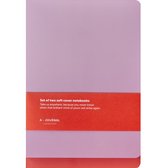 A-Journal Set of 2 Softcover Notitieboeken - Coral + Lila