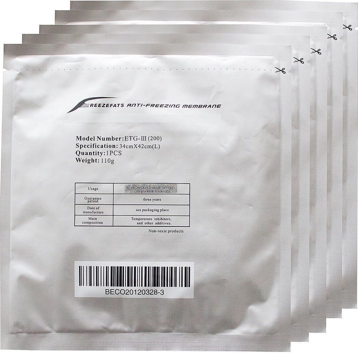 Antivries Membraan 20stks size M ( 27x30cm) / Cryo Pad Cryolipolyse / Antifreeze membrane 20pcs