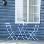 Bistrooset voor 2 personen balkon meubels set patio court tuin lichtblauw