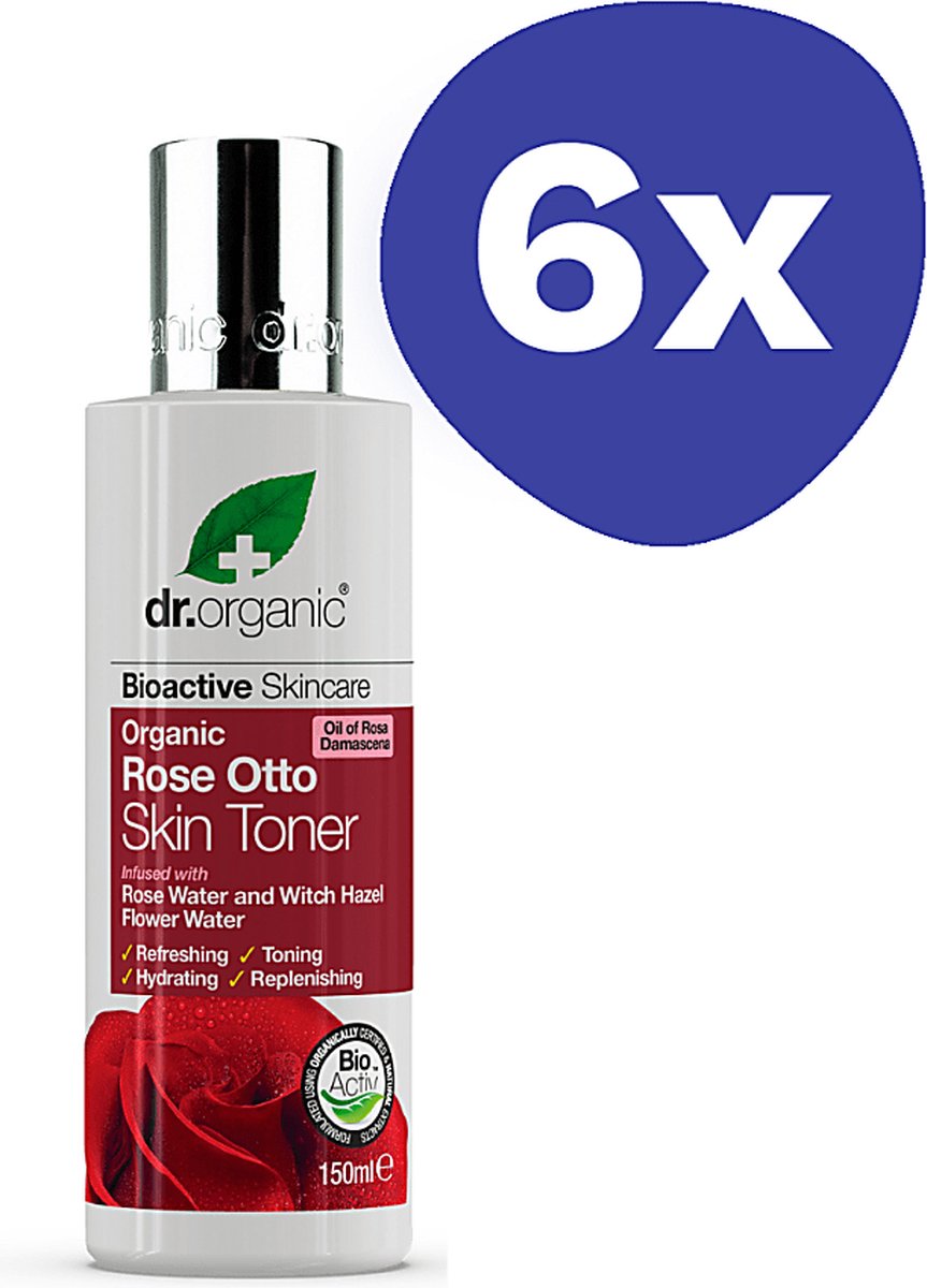 Goedkoopste Dr Organic Rozen Otto Toner (6x 150ml