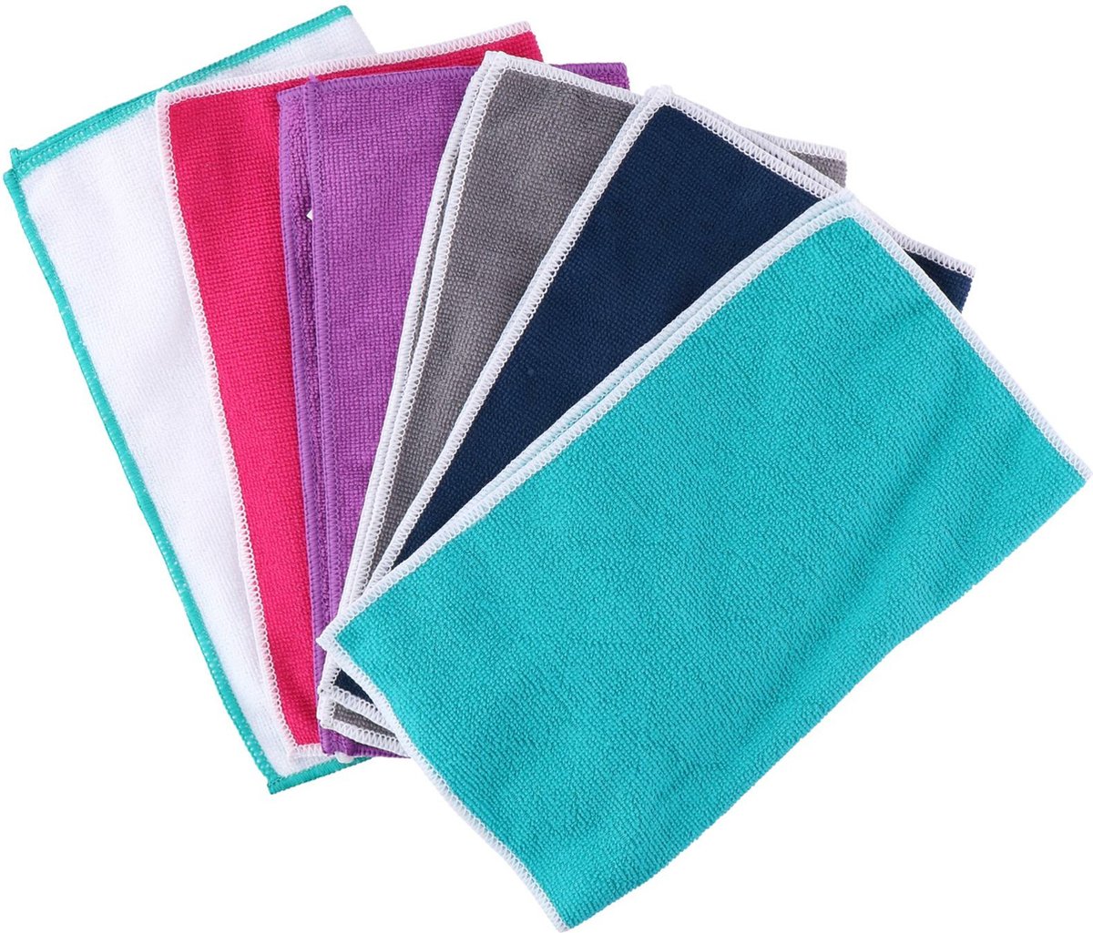 Goedkoopste Lifetime Clean Microvezel huishoud/schoonmaakdoekjes - 6x stuks - kleuren mix - 30 x 35 cm - schoonmaken - huis/auto/sanitair