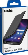 SBS Wallet Lite Telefoonhoesje geschikt voor Samsung Galaxy S24 Ultra Hoesje Bookcase - Zwart