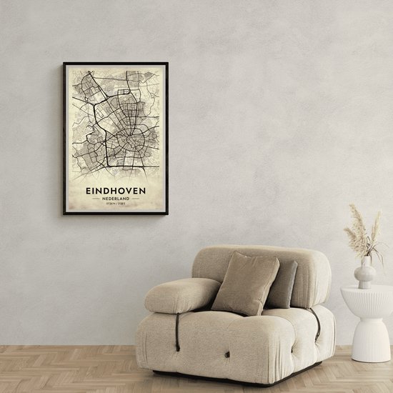 Eindhoven Affiche Vintage | Carte et plan d'Eindhoven | Carte Eindhoven | Affiche de la ville | 61x91cm | Décoration murale | Affiche murale | Convient pour l'encadrement