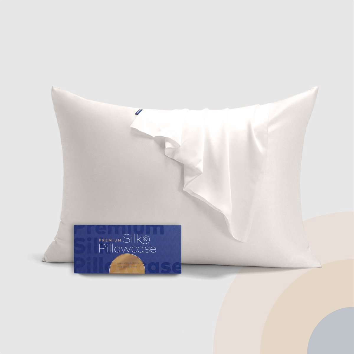 Slowwave Premium Silk Pillowcase - Kleur: Off-white - Ervaar het beste zijden kussensloop - 100% Mulberry zijde - 22 momme - Hoogste kwaliteit (grade 6A) - 60x70cm