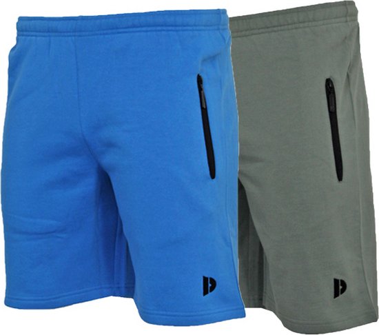 2-Pack Donnay Joggingshort - Sportshort - Heren - Maat XL - True blue/Jungle green (548)