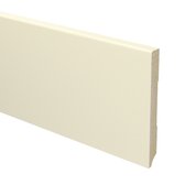 Sfeerplinten - MDF Moderne Plint - 120x12mm - Creme Wit Voorgelakt RAL 9001 - 5 stuks - Lengte 2.4m - Voordelig MDF plinten kopen - Eenvoudige installatie met montagekit of spijkers