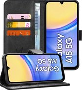 Hoesje geschikt voor Samsung Galaxy A15 - Portemonnee Book Case Zwart