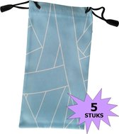 Fako Bijoux® - Brillenhoes - Brick - 18x9cm - Lichtblauw - 5 Stuks