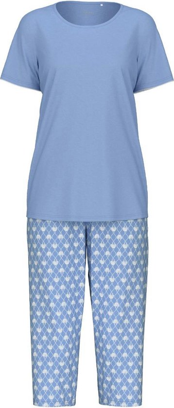 Calida Shell Nights Pyjama 3/4 broek - 399 Blue - maat 44/46 (44-46) - Dames Volwassenen - 100% katoen- 43653-399-44-46