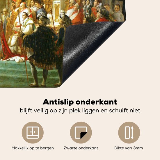 KitchenYeah® Inductie beschermer 81x52 cm - De kroning van Napoleon - Schilderij van Jacques-Louis David - Kookplaataccessoires - Afdekplaat voor kookplaat - Inductiebeschermer - Inductiemat - Inductieplaat mat