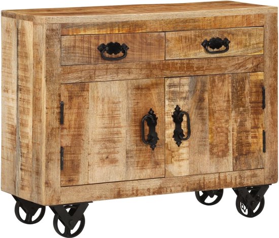 Wandplank - Industriële Metalen Hangplank - Grote Design Zwevende Plank Woonkamer Wandboekenplank Mango Massief Hout 100x25x22 Cm