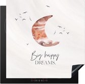 KitchenYeah® Inductie beschermer 78x78 cm - Kinderen - Spreuken - Big happy dreams - Jongens - Meisjes - Waterverf - Kookplaataccessoires - Afdekplaat voor kookplaat - Inductiebeschermer - Inductiemat - Inductieplaat mat