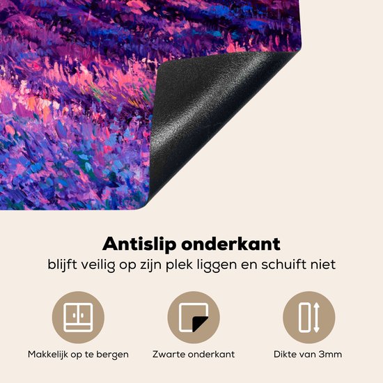KitchenYeah® Inductie beschermer 81.2x52 cm - Olieverf - Schilderij - Bloemen - Kookplaataccessoires - Afdekplaat voor kookplaat - Inductiebeschermer - Inductiemat - Inductieplaat mat