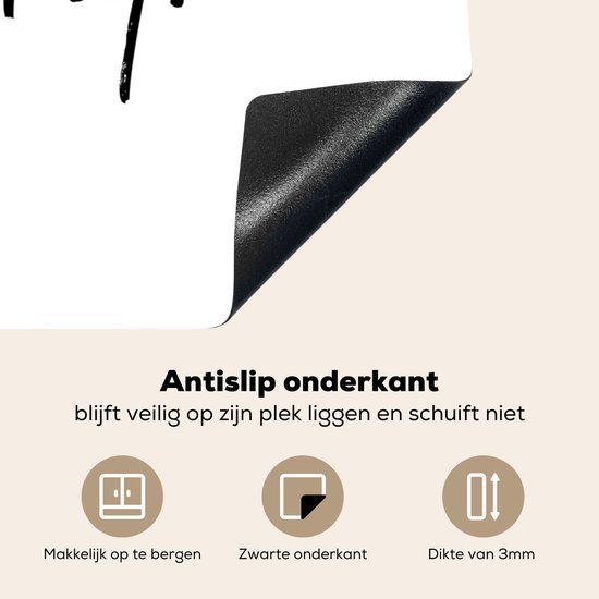 KitchenYeah® Inductie beschermer 78x52 cm - Quotes - Oh happy day - Spreuken - Geluk - Kookplaataccessoires - Afdekplaat voor kookplaat - Inductiebeschermer - Inductiemat - Inductieplaat mat