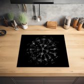 KitchenYeah® Inductie beschermer 60x52 cm - Bloemen - Oranje - Roze - Zwart - Kookplaataccessoires - Afdekplaat voor kookplaat - Inductiebeschermer - Inductiemat - Inductieplaat mat