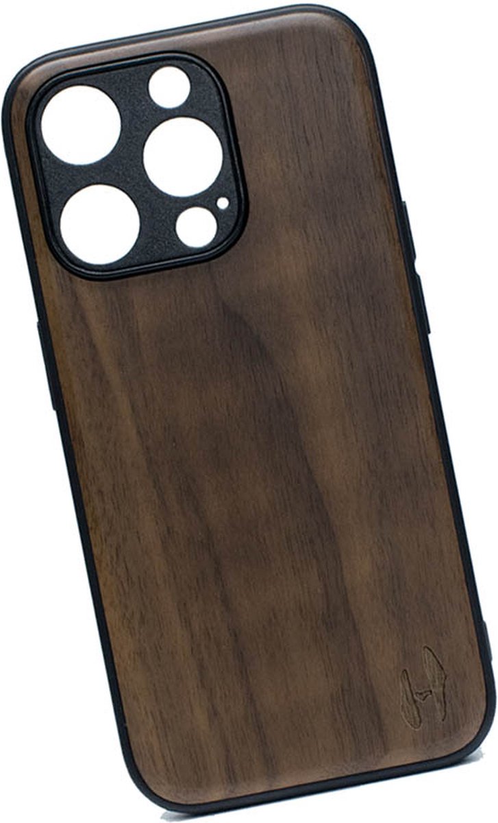 Houten TPU hoesje iPhone 15 pro - Notenhout