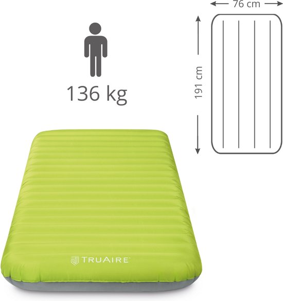 Intex Campingmat - 1-Persoons - 76 x 191 x 17 cm - Groen - Inclusief pomp en Reparatieset — afbeelding 3