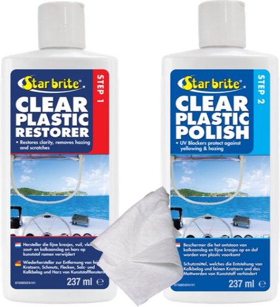 Foto: Star brite clear plastic krasverwijderaar polish set 2 x 237ml