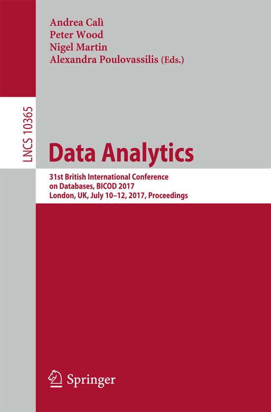 Lecture Notes in Computer Science10365- Data Analytics - cover