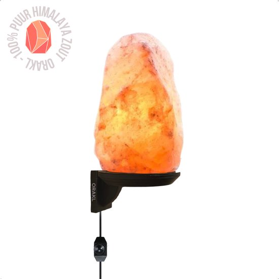 Orakl® - Dimbare Himalaya Zoutlamp Ari - Met Dimmer - Exclusieve Oranje Muurlamp - 100% Himalayazout - Zoutlamp Himalayazout – Zoutlamp Nachtlampje – Zoutlampen - Zoutsteen