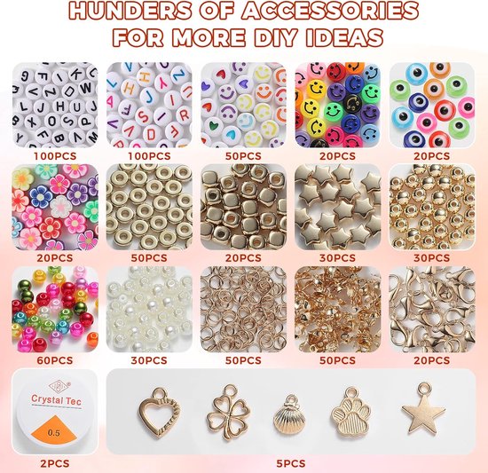 Mizontami 12000 stuks klei kralen armband maken kit 6mm platte ronde polymeer klei kralen voor sieraden maken Heishi kralen voor armband ketting oorbel DIY