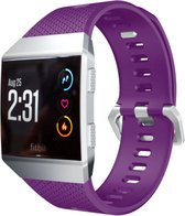 Siliconen Smartwatch bandje - Geschikt voor Fitbit Ionic siliconen bandje - paars - Strap-it Horlogeband / Polsband / Armband - Maat: Maat L